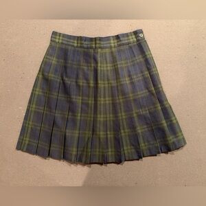 Ultra Pink Blue and Green Plaid A-Line Skirt
